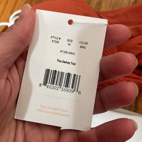 Andie Bikini Set Delray Top String Bottom Ribbed size M NWT Swimsuit - Picture 9 of 9